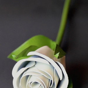 Metal Sweetheart Rose, Mother&#39;s Day, Mothers Day, Confirmation, First Communion, White Rose, Steel, Metal Rose