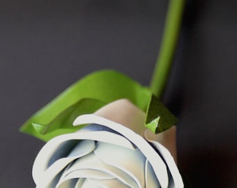 Metal Sweetheart Rose, Mother's Day, Mothers Day, Confirmation, First Communion, White Rose, Steel, Metal Rose