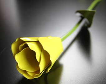 Metal Tulip, Yellow Tulip, Metal Flower, Wedding Flower, Industrial, 11th Anniversary, 6th Anniversary, 4th Anniversary, Personalized