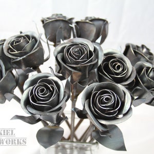 11th Anniversary Gift, 11 Steel Roses, Metal Rose Bouquet, Steel Anniversary, Eleventh Anniversary Gift