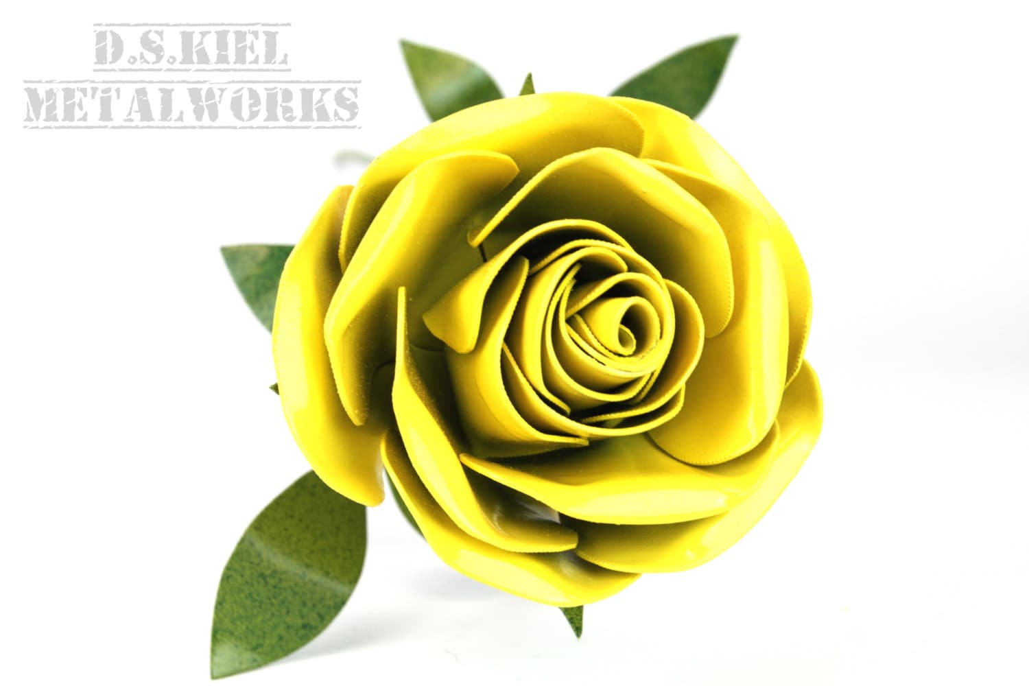 Valentines Day, Metal Rose, Metal Flower, Metal Long Stem Yellow Rose