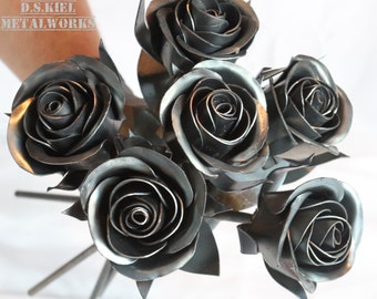 Half Dozen Metal Rose Bouquet,  Sixth Anniversary, Iron Anniversary, 11th Anniversary, 6th Anniversary, 4th Anniversary