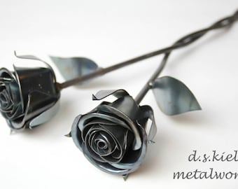 Two Become One Metal Rose, Wedding Anniversary Gift, Steel Anniversary