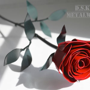 Metal Rose, 11th Anniversary, Steel Anniversary, Steel Flower, 6th Anniversary, 4th Anniversary, Wedding image 1