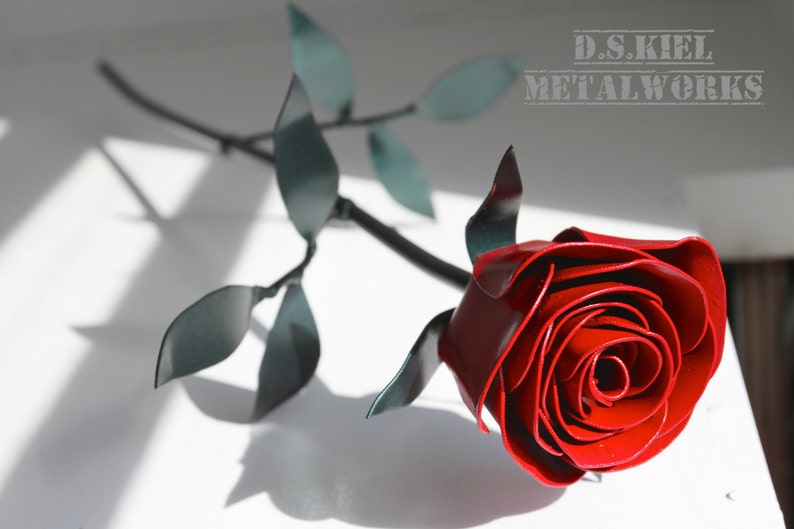 Metal Rose, 11th Anniversary, Steel Anniversary, Steel Flower, 6th Anniversary, 4th Anniversary, Wedding image 1