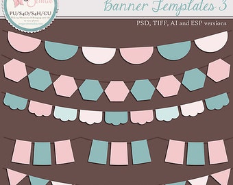 Banner 3 Layered Vectors ~ Clipart ~ Clip Art ~ Digital Graphics ~ Scrapbooking ~ Crafts ~ Commercial Use