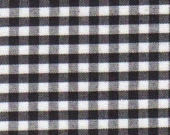 Fabric Finders 1/8 inch black gingham check fabric by the yard, black and white gingham, 100% cotton gingham, black and white check fabric