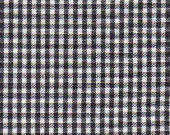 Fabric Finders 1/16 black gingham fabric by the yard, 60 wide black gingham, black and white check fabric, small black gingham check fabric