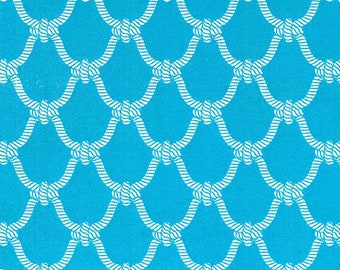 Fabric Finders Nautical Rope Fabric – Print #1926, mermaid fabric, fish scale print fabric, nautical fabric by the yard, teal blue mermaid