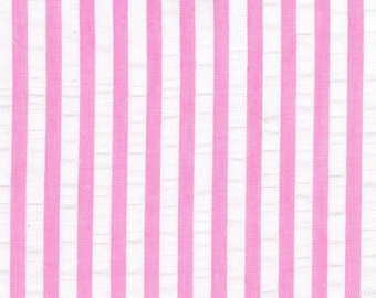 Buscadores de telas WS / W17 Tela Seersucker a rayas – Bubblegum Pink