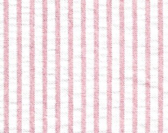 Fabric Finders Tela de sirsaca de rayas coralinas cortada a medida, Tela de sirsaca de rayas #099 – Coral, Tela de sirsaca de 60 anchos de Fabric Finders