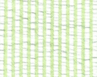 Fabric Finders Striped Seersucker Fabric #087 – Tela verde lima brillante cortada a medida, seersucker de rayas verdes cortada a medida, telas de verano