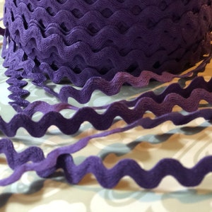 Purple half inch ric rac by the yard, 1/2 inch purple rick rack, polyester ric rac, purple ric rac