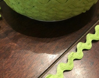 Lime green 1/2 inch rick rack trim by the yard, polyester ric rac trim, rick rack by the yard, apple green rick rack sewing trim, green trim