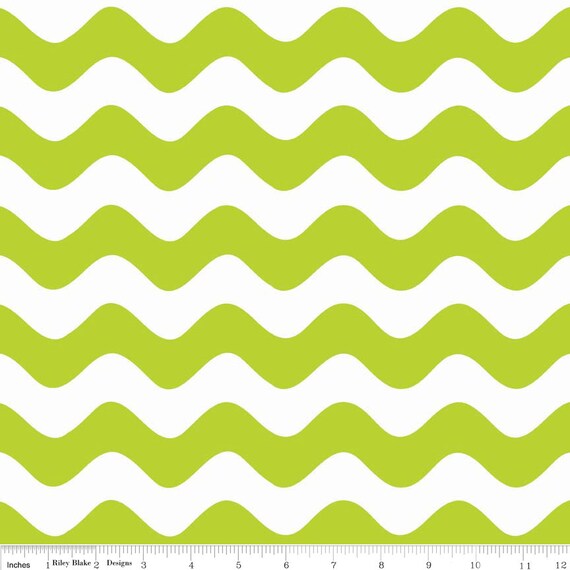 Riley Blake Lime Green Wave Chevron Fabric Of Riley Blake Etsy