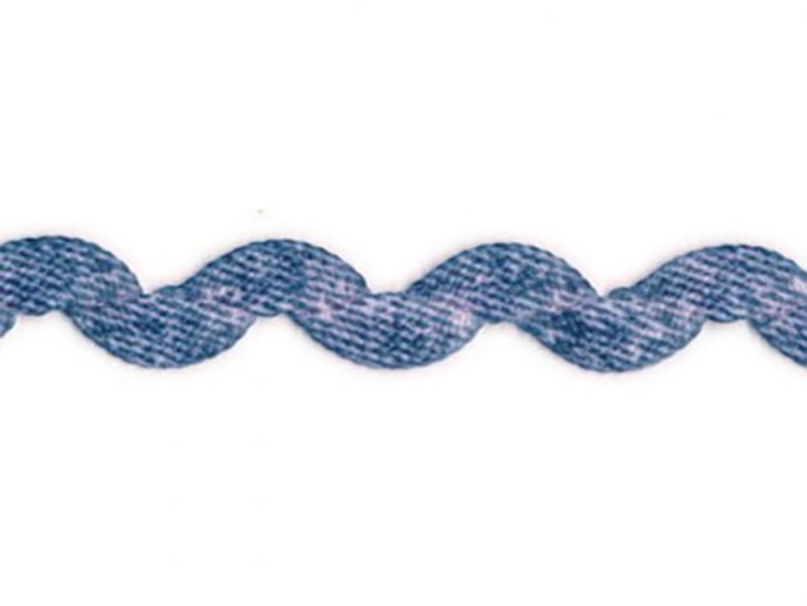 1/2 Inch Denim Ric Rac by the Yard, Denim Print Ric Rac, .5 Inch Ric ...