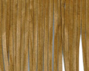Faux Suede Double Faced Fringe trim, 4 inch faux leather fringe trim by the yard, cowboy fringe trim, brown suede trim, light brown fringe