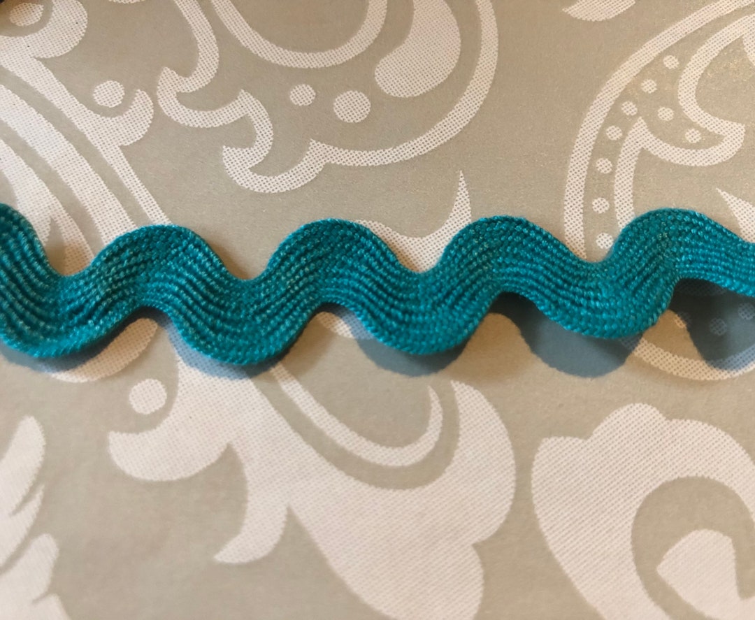 Turquoise Polyester Rick Rack by the Yard, Aqua Ric Rac Trim, Wide Rick