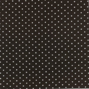 Fabric Finders small black dot fabric by the yard, 433 Small White Dots on Black, 60 wide black pin dot fabric, halloween fabric, black dot