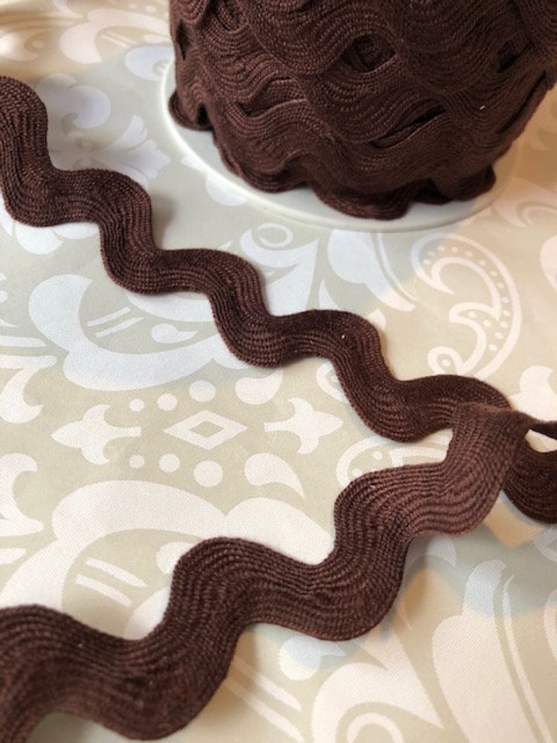 Dark Brown one inch ric rac trim by the yard brown rick rack Etsy