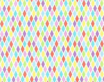 Rhombus Michael Miller Fabric in yellow harlequin multi color fabric by the yard for sewing quilting apparel fabric multi color blend fabric