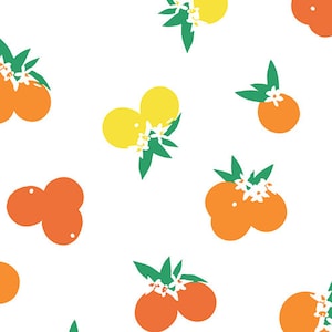 Art Gallery Citrus Sunrise knit fabric by the yard, oranges and lemon print fabric, 4 way stretch knit, summer knits,fruit print knit fabric