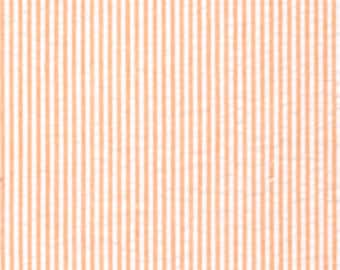Fabric Finders orange mini stripe seersucker fabric by the yard, 1/16 striped orange seersucker fabric, Easter fabric, Summer fabrics