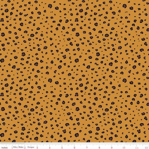 Può includere: Un motivo di tessuto senza cuciture con uno sfondo marrone e macchie di leopardo nere.