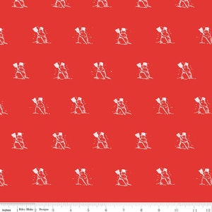 Riley Blake Snow Sweet Small Snowmen Red Holiday fabric by the yard, snow man fabric, red snowman Christmas fabric, fabric for stockings