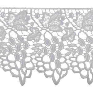 5 and 1/2 inch white venice grapevine lace trim, extra wide crochet lace trim, white lace trim, 5 1/2 inch white lace trim, bridal lace trim