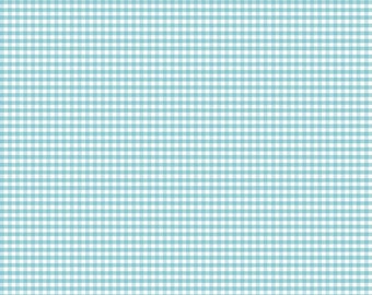 Riley Blake aqua 1/8 gingham check fabric by the yard, aqua check fabric, Easter fabric, baby fabric, small gingham fabric check by the yard