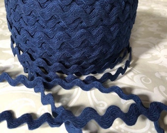 Navy Blue 1/2 inch rick rack by the yard, navy ric rac, half inch rick rack sewing trim, blue ric rac by the yard, dark blue rick rack