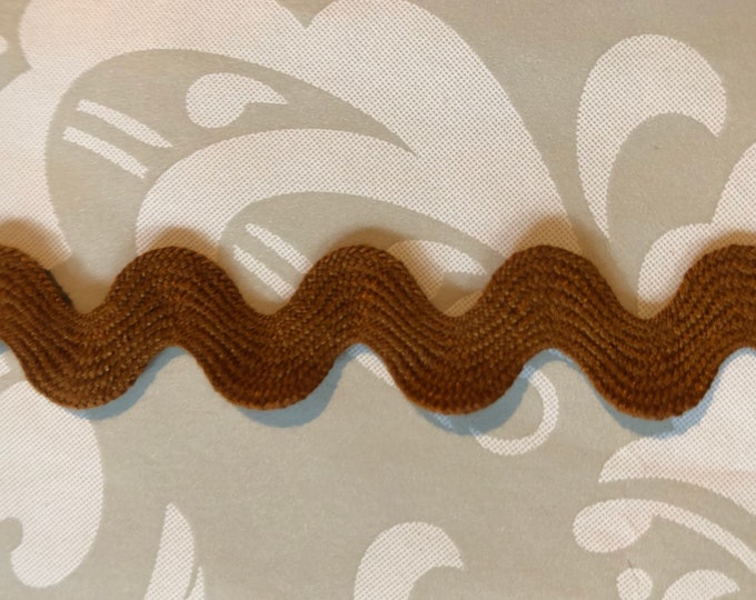 Chestnut Brown Rick Rack by the Yard, 11/16 Brown Ric Rac, Poly Rick