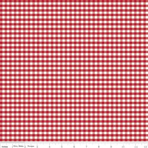 Riley Blake red gingham check fabric, small gingham by Riley blake, red gingham check fabric by the yard for sewing quilting apparel fabric
