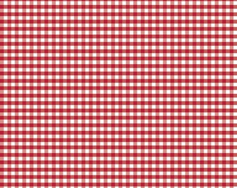 Riley Blake red gingham check fabric, small gingham by Riley blake, red gingham check fabric by the yard for sewing quilting apparel fabric