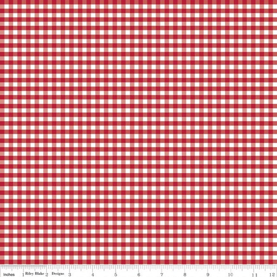1 Red Gingham Fabric - by the Yard