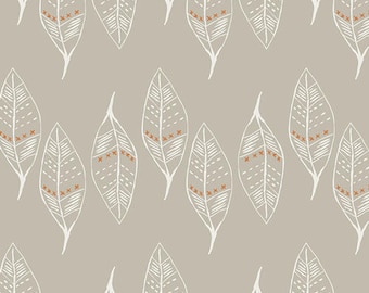 Ráfaga de hojas de plata en punto por April Rhodes para Art Gallery Fabrics, 4 way stretch jersey knit fabric REMNANT, tela para leggings