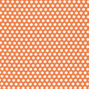Fabric Finders small orange dot fabric by the yard, 1160 Orange Dots on White, orange and white polka dot fabric,orange and white dot fabric