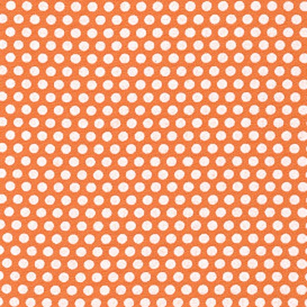 Fabric Finders small orange dot fabric by the yard, 1160 Orange Dots on White, orange and white polka dot fabric,orange and white dot fabric