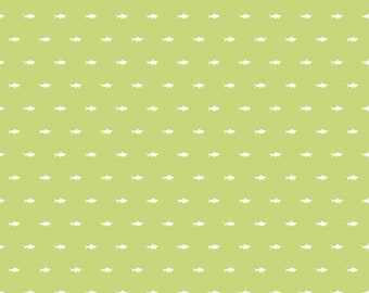Riley Blake Riptide Shadows Lime, fish print fabric by the yard, nautical fabric, shark fabric, fabric for boys, Citrus and Mint designs