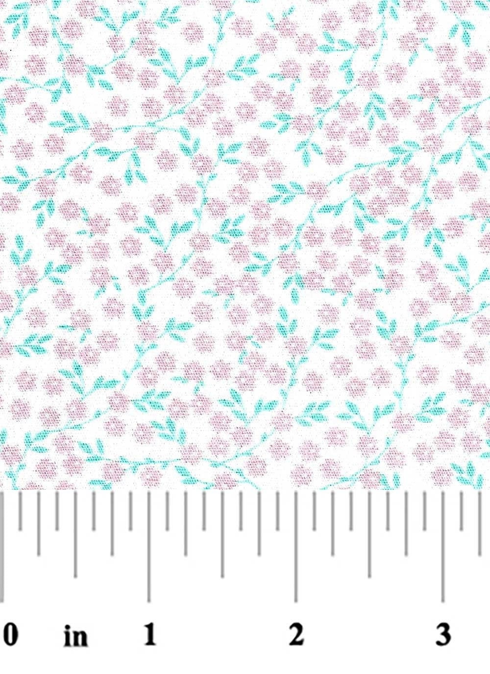 Fabric Finders Coral and Turquoise Floral Fabric – Print #2465, Easter fabric, calico print fabric by the yard, baby fabric, small floral