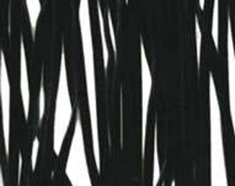 Faux Suede Double Faced Black Fringe, 4 inch western fringe, Extra wide black cowboy fringe by the yard, double sided black sewing fringe