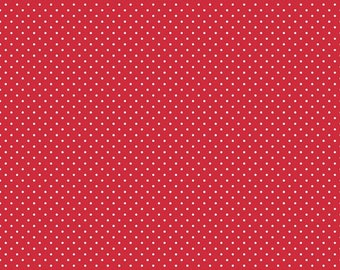 Riley Blake Swiss dot red, small dot red tela cortada a medida, tela de punto rojo y blanco, tela navideña, tela de San Valentín, toda la tela de algodón