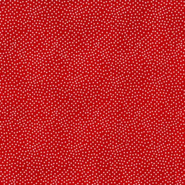 Michael Miller Garden Pindot fabric in red, pin dot fabric by the yard, red white dot cotton fabric, Christmas fabric, red Valentine fabric