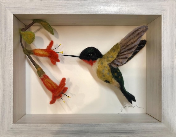 Hummingbird and flower