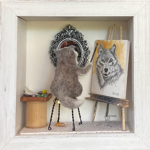 Dog painting his Inner Wolf