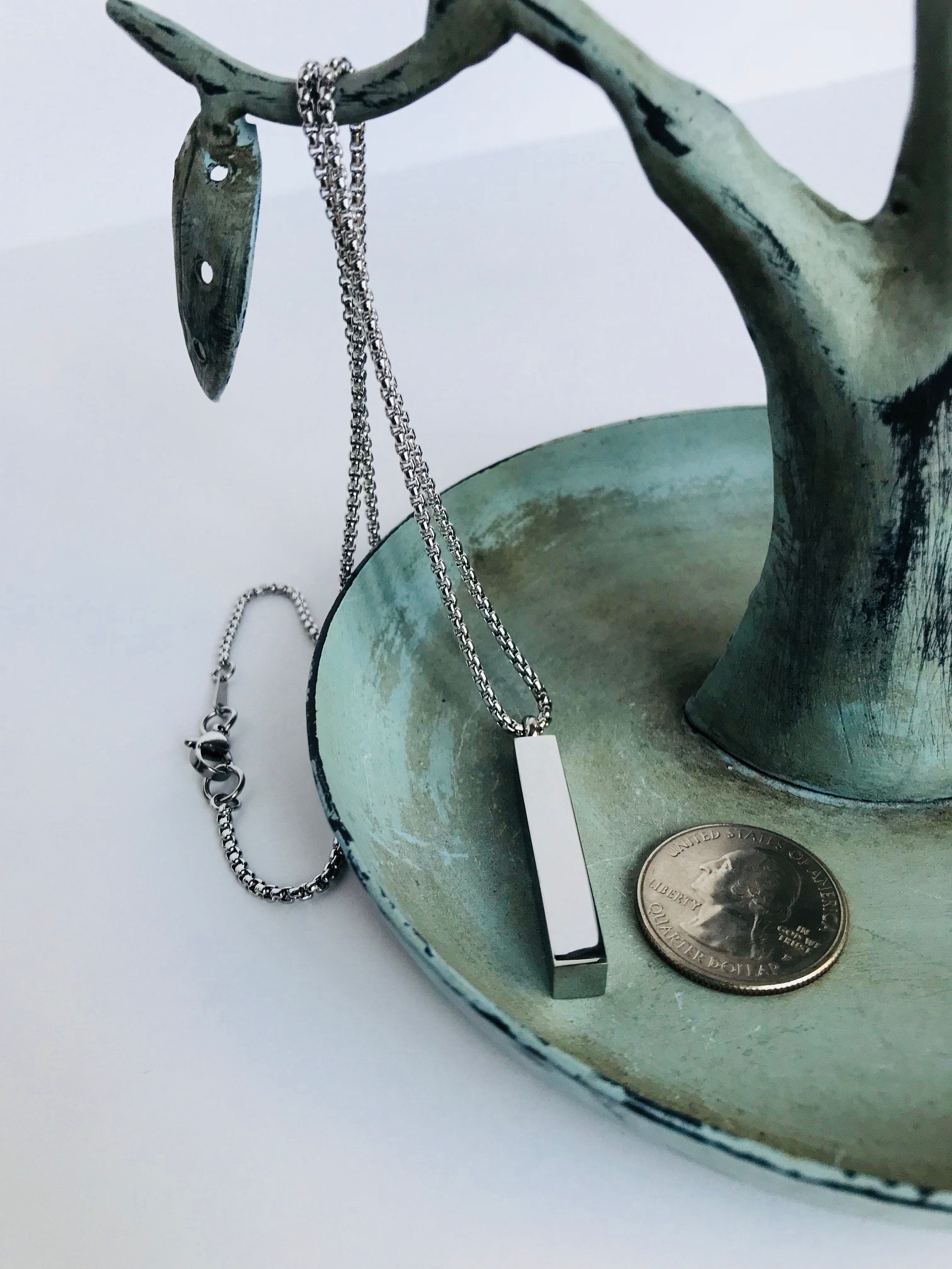 304 Grade Stainless Steel Bar Necklace Etsy Ireland