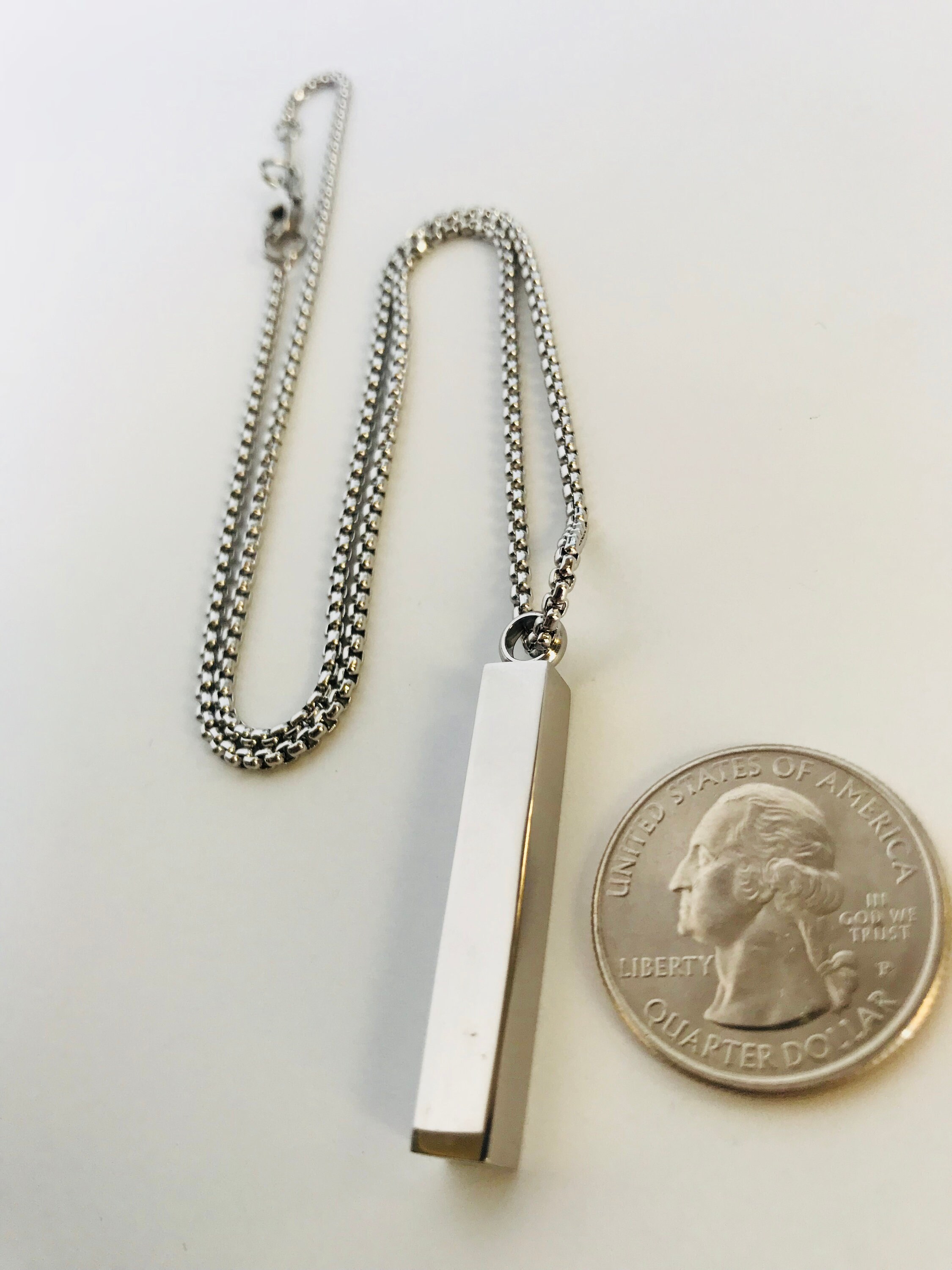 304 grade stainless steel bar necklace Etsy