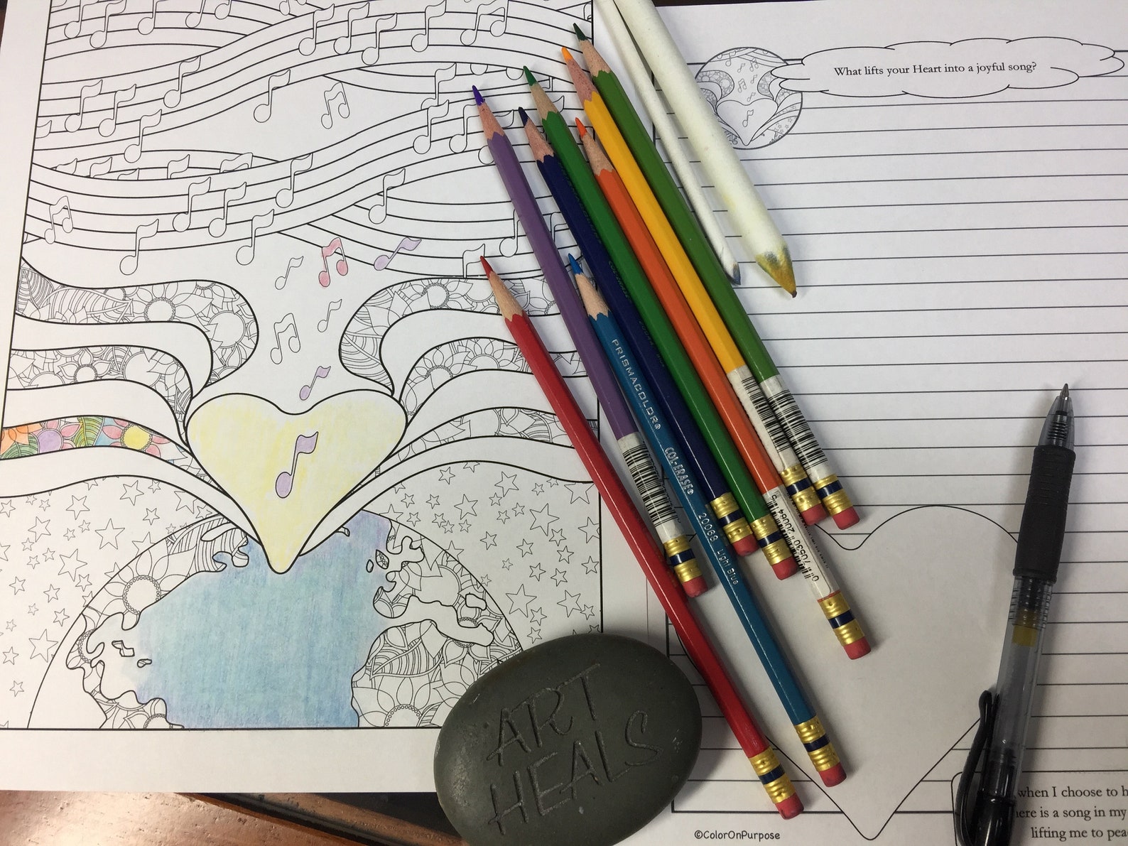 Printable Adult Coloring Page Digital Download, “heart Song”, A ...