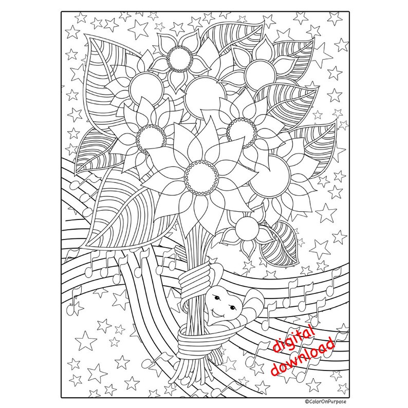 Download Adult Coloring Page Digital Download Love's | Etsy